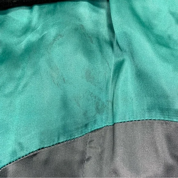 Danier Black Leather Puffer Jacket Sz XXS High Neck Bomber Quilted Winter Coat - Picture 13 of 16